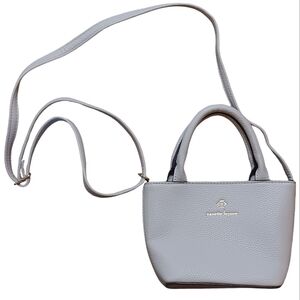 Nanette Lepore Grey Pebble Leather Mini Crossbody Purse